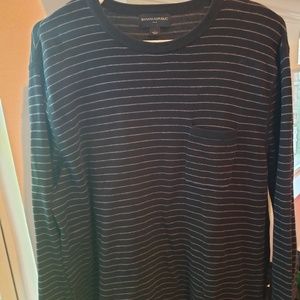 Banana Republic Men's Black Striped Sweater Sz L